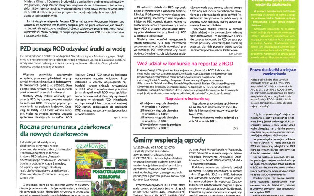 Informator działkowca kwiecień/maj 2021
