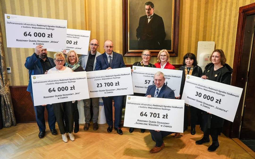Rodzinne Ogrody Działkowe z Zabrza otrzymały wsparcie finansowe z Urzędu Marszałkowskiego Województwa Śląskiego