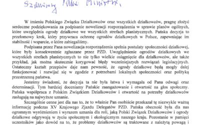 List Prezesa PZD do Ministra Krzysztofa Paszyka