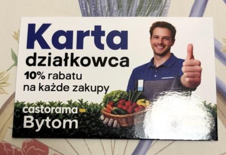 KARTA RABATOWA  CASTORAMA BYTOM DLA DZIAŁKOWCÓW Z BYTOMIA
